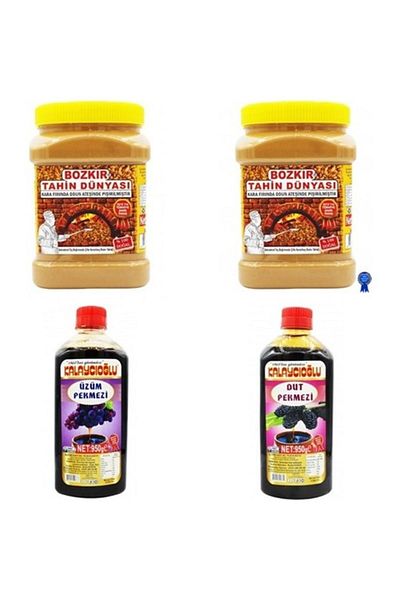 Kalaycıoğlu 935 Gr 2 Pieces of Steppe Double Roasted Tahini - Grape Molasses 950 Gr Mulberry Molasses