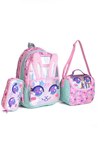 MUGGLE Set de 3 ghiozdane roz