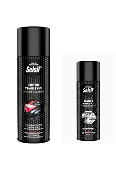 Selsil Susuz Motor Temizleme Spreyi 500 ml + Torpido Parlatıcı 200 ml