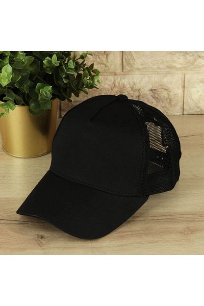 SYT Summer Mesh Solid Color Adjustable Back Hat