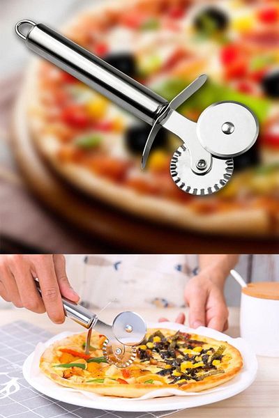SAVORYHOME 6-Piece Dough Sheeter Set - Silicone Mat, Spatula, Pizza Cutter and 3-Piece Decorator
