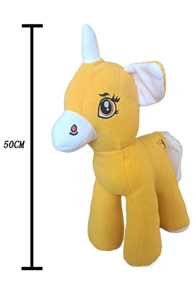 emal Peluş Boynuzlu At Pony Unicorn Sarı50 cm