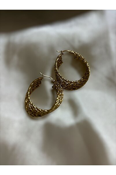 Lotus Halka çelik burgu küpe