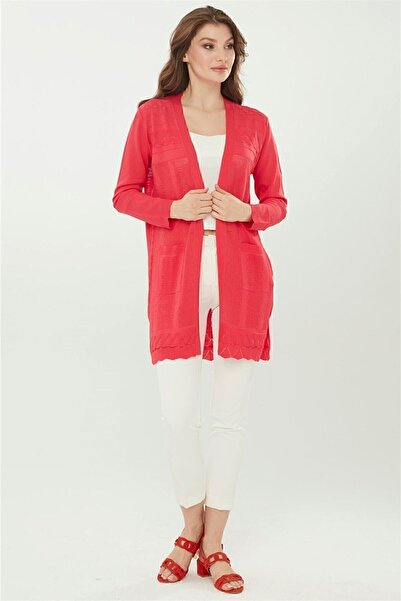 Desen Triko Women's Knitwear Needlework Long Cardigan