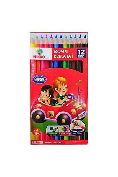MİKROGOLD Micro Gold 12 Colors Full Size Crayons