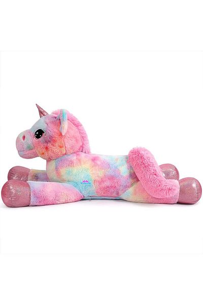 hediyecik Rainbow Lying Plush Unicorn Horse Pony Toy 60 cm