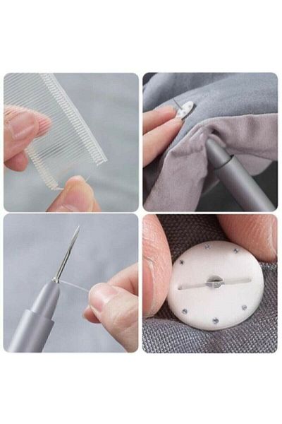 Carat Home 40 Pcs Buttons (Stamps) and 400 Pcs Rope Set Product - Duvet Cover and Sheet Holder Fixer Needle