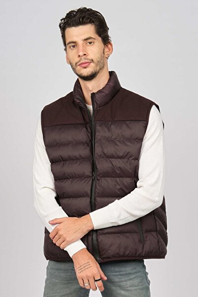 Desen Triko Чоловічий стьобаний надувний жилет 02421493 бордовий