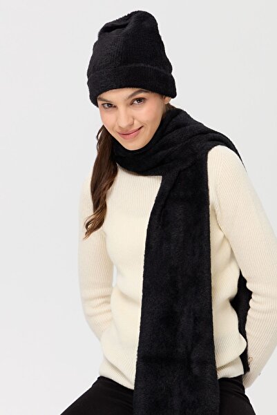 Desen Triko Women's Knitwear Aphrodite Scarf Black