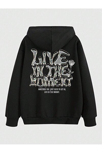 SeusCraft Cardigan negru de iarnă - Cu fermoar, supradimensionat, cu glugă în...