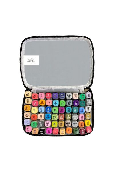 touchmark 60'lı Marker Kalem Seti-çift Taraflı Çanta