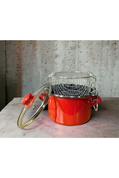 partridge store Enameled glass lid frying pot 16 cm