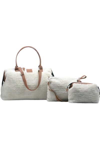 Babysi Mommy Bag Exclusive Lamb Plush Design Set of 3 Baby Mother Baby Care a...