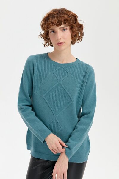 Desen Triko Πλεκτό Μαύρο Πουλόβερ Μαύρο Μάλλινο Μόσχας - Ολόσωμο λαιμόκοψη, χωρίς ραφές