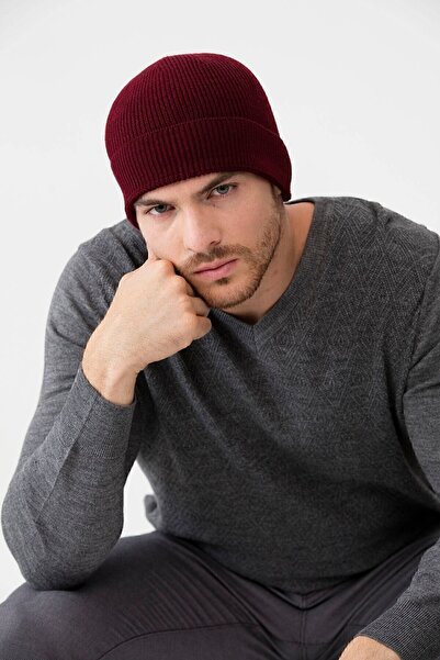 Desen Triko Men's Wool Beret Claret Red