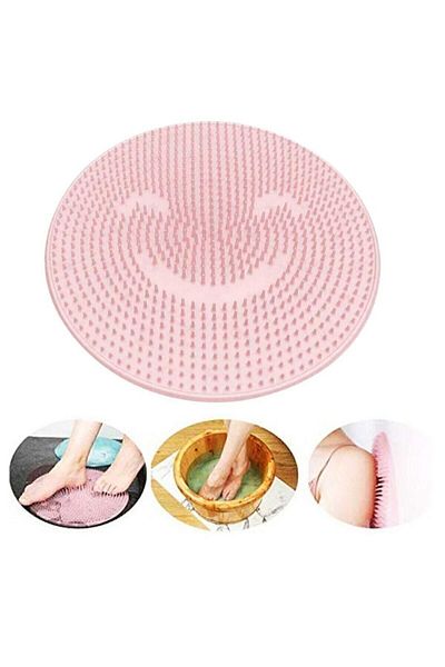ALBA CENTER Bathroom Shower Foot Mat Suction Cup Massage Pad Silicone Washing Brush