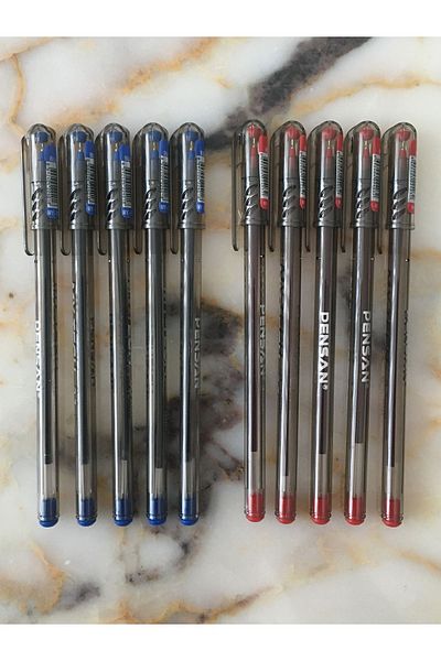 Pensan My Tech 0.7mm Ballpoint Pen 5 Blue - 5 Red (10 Pieces)
