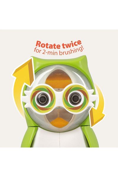 Flipper Rocs Flipper Owl with Timer (1 Minute) Hygienic Toothbrush Container