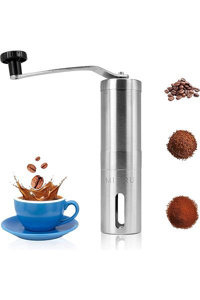 MIBRU Manual Coffee Bean Grinder 30g Silver/Black