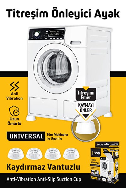 SGS Washing Machine Anti-Vibration and Sound Anti-Slip Feet Set of 4 White Color