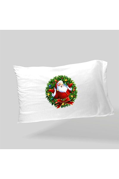 Hediyenza Santa Claus Ho Ho Ho New Year Special Design Double Decorative Pillow Case 50x70 Cm