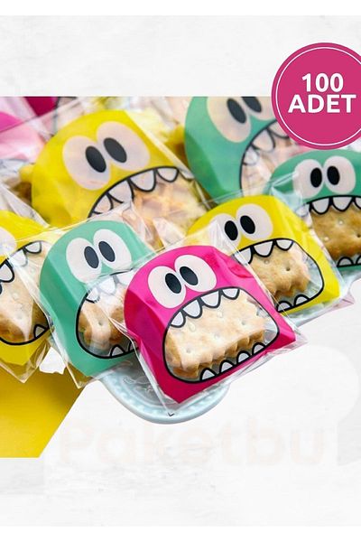 Paket Bu 100 Colorful Cute Karneval Gift Monster Bags
