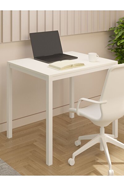 NEATS Beyaz Çalışma Masası, 72x88, Çalışma Masası, Metal Ayaklı Çalışma Masas...