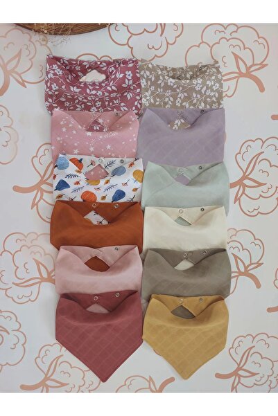 AngelsHug 100% Organic Muslin Double Layer Baby Scarf Collar Food Bib Cloth D...