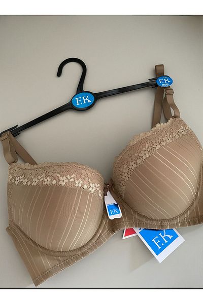 F.K Floral Patterned Lace Bra - Half Support