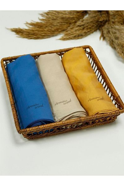 Armine Trend Işıl Shawl - Cotton - Ats4isl - Set of 3 - Daylight Shades