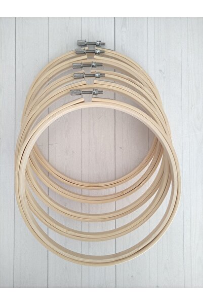 HOBİKİDS طقم بكرة خشبية مقاس 16 سم مكون من 5 قطع - إيتامين، لكمة، تطريز