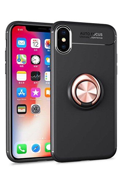 Hesaplı Dünya Iphone X Kılıf Selfie Yüzüklü Tutuculu Esnek Silikon Rvl