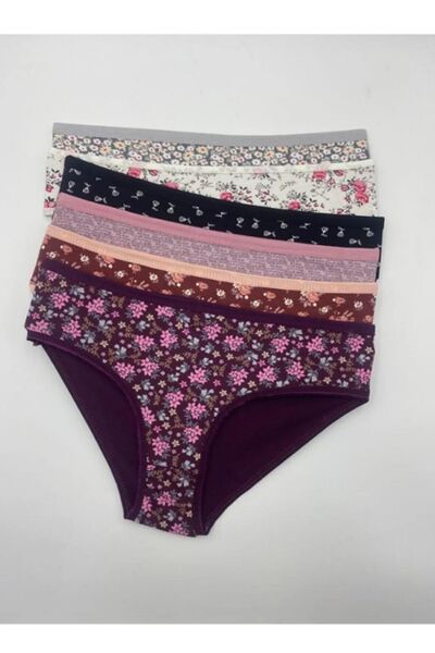 BORDO Underwear Chiloți de damă din bumbac cu model, mărime mare, 7 bucăți