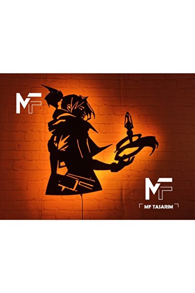 MF TASARIM Rgb Kumandalı Jett Fps Gamer Led Işıklı Ahşap Mdf Dekoratif Tablo