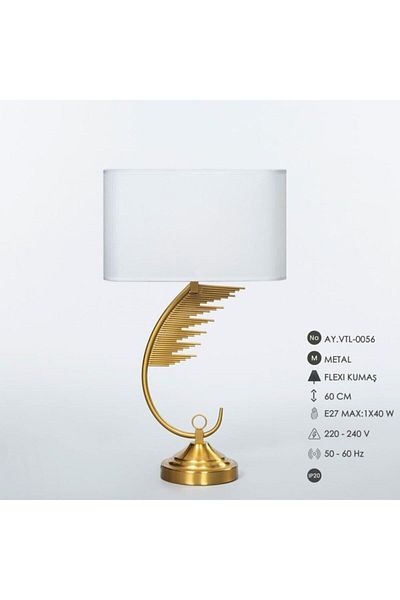 Vitale White Metal Table Lamp - Vtl-0056
