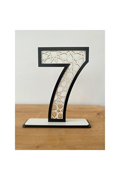 WoodenZoo ديكور طاولة عيد الميلاد لعيد الميلاد السابع (أسود-أبيض مع موضوع بشي...