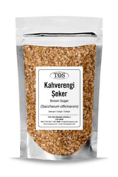 TOS The Organic Spices Esmer / Kahverengi Şeker 250 gr (1. Kalite) Brown Sugar