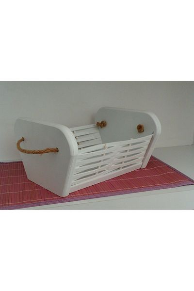 Özkar Wooden Wicker Look Bread Bowl with Rope Handle