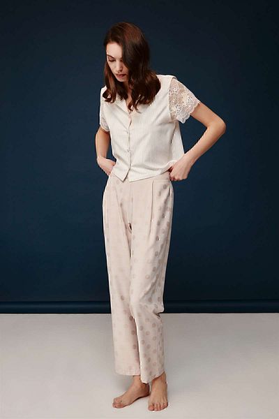 Bonnie Clyde Set pijamale de damă din viscoză bej - 30010