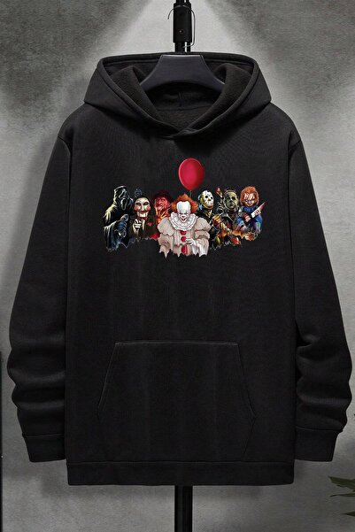 uyguntarz Korku Karakterleri Baskılı Unisex Oversize Sweatshirt