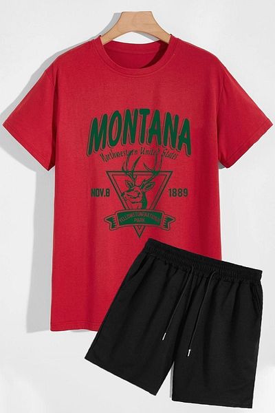 trendypassion Montana Shorts T-shirt Tracksuit Set
