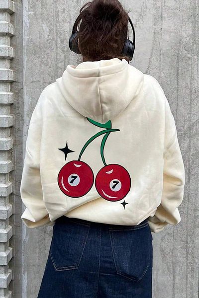 uyguntarz Cherry 7 Printed - Φούτερ Oversize