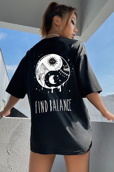 trendypassion Μπλουζάκι με στάμπα Yingyang