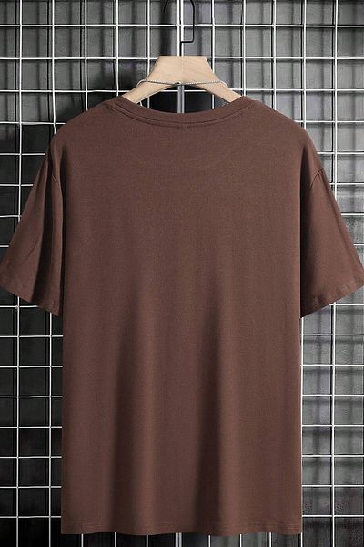 uyguntarz Übergroßes T-Shirt mit Bullensilhouette-Aufdruck für Herren