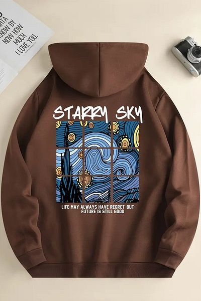 uyguntarz Unisex oversize mikina s potiskem Starry Sky
