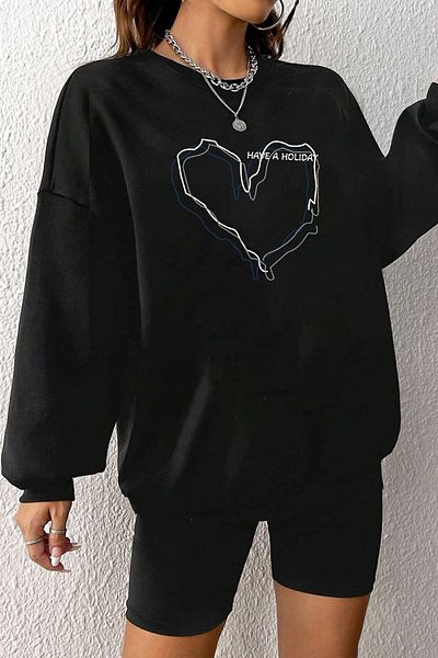 uyguntarz Φούτερ Unisex Holiday Printed Crew Neck