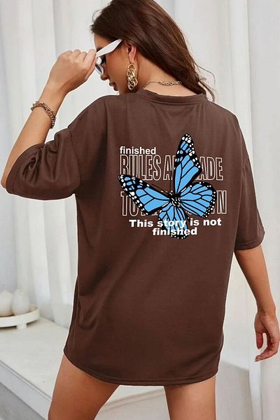 uyguntarz Unisex-T-Shirt mit Schmetterlingsmuster