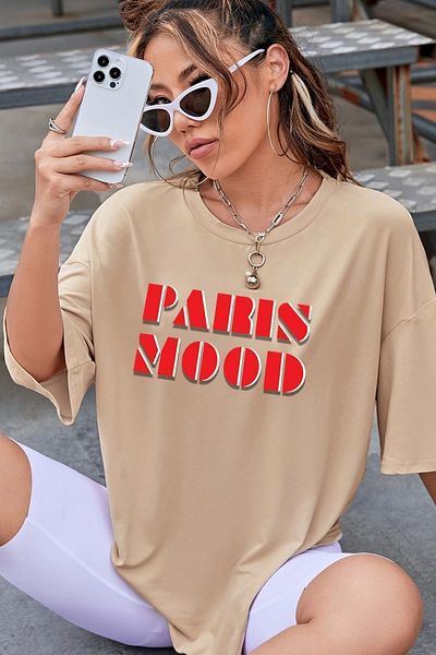 uyguntarz Μπλουζάκι Unisex Paris Mood Printed Design
