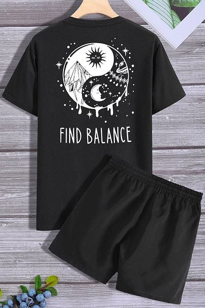 trendypassion Σετ αθλητικής φόρμας T-shirt Ying Yang