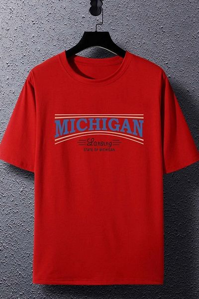 uyguntarz Μπλουζάκι Unisex State Of Michigan με στάμπα
